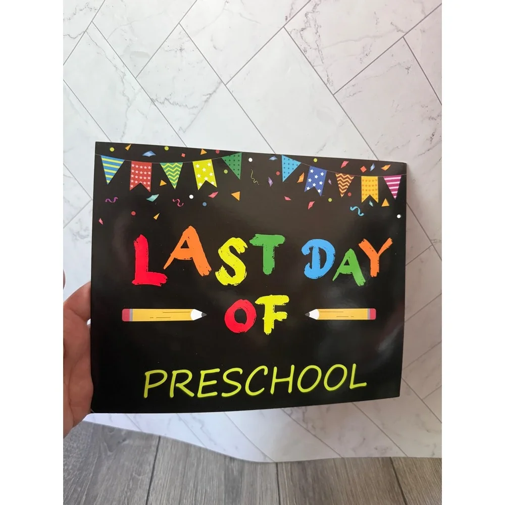 First and Last Day of School Milestone Signs Preschool to 5th Grade Photo Props